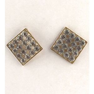 New Women's Rhinestone Diamond Shaped Earrings